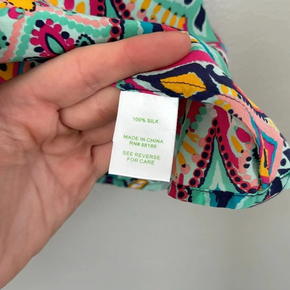 Lilly Pulitzer Trace Cold Shoulder Silk Top - Crown Jewel - Picture 6 of 8